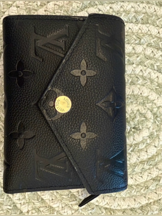 None Handbags - Black LV Embossed Monogram Envelope Wallet with Gold Snap